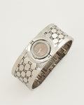 Gucci Silver Stainless Steel GG Monogram 33mm Diamond Twirl 112 Watch