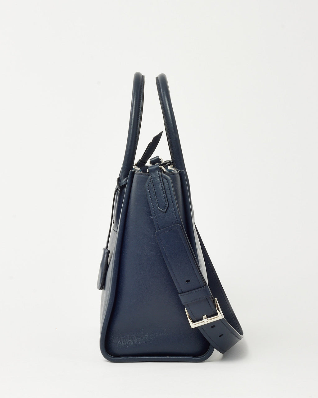 Prada Navy Grace Lux Leather 2Way Concept Tote with Strap 1BA183