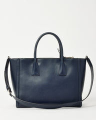 Prada Navy Grace Lux Leather 2Way Concept Tote with Strap 1BA183