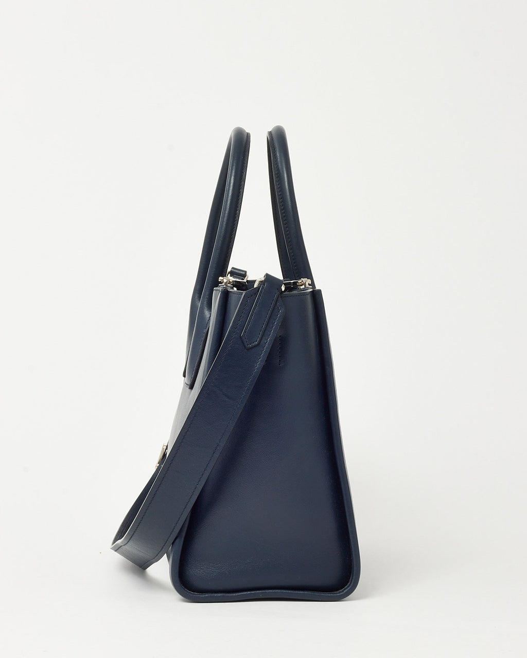 Prada Navy Grace Lux Leather 2Way Concept Tote with Strap 1BA183