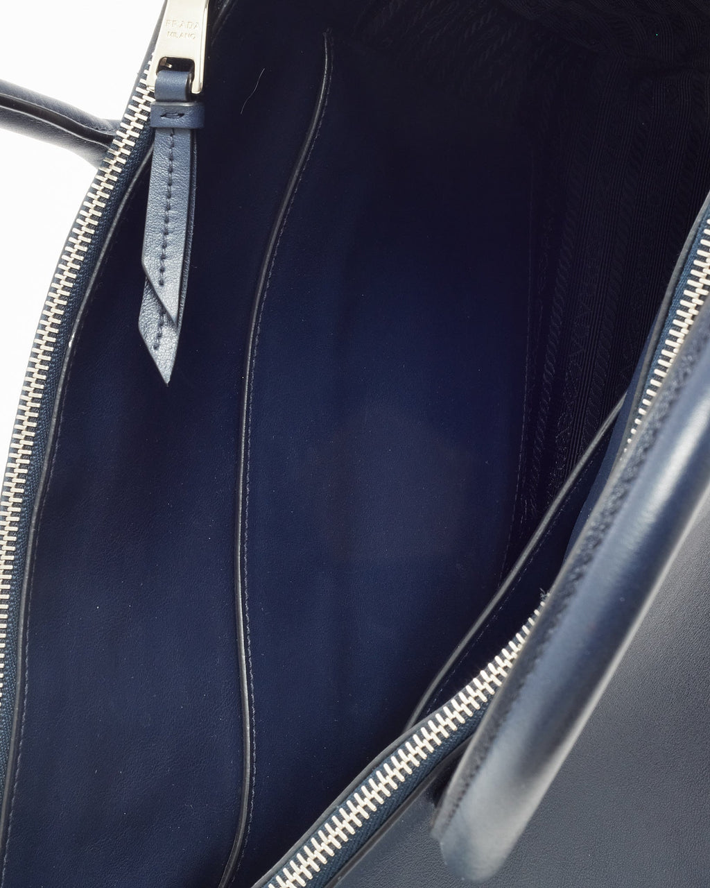 Prada Navy Grace Lux Leather 2Way Concept Tote with Strap 1BA183