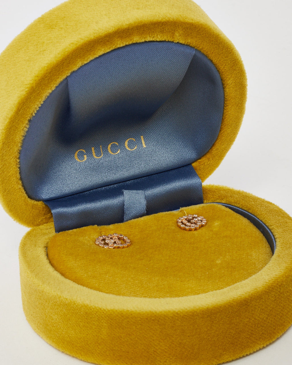 Gucci 18k Gold and Diamond Interlocking GG Stud Earrings