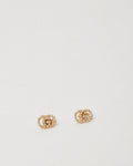 Gucci 18k Gold and Diamond Interlocking GG Stud Earrings