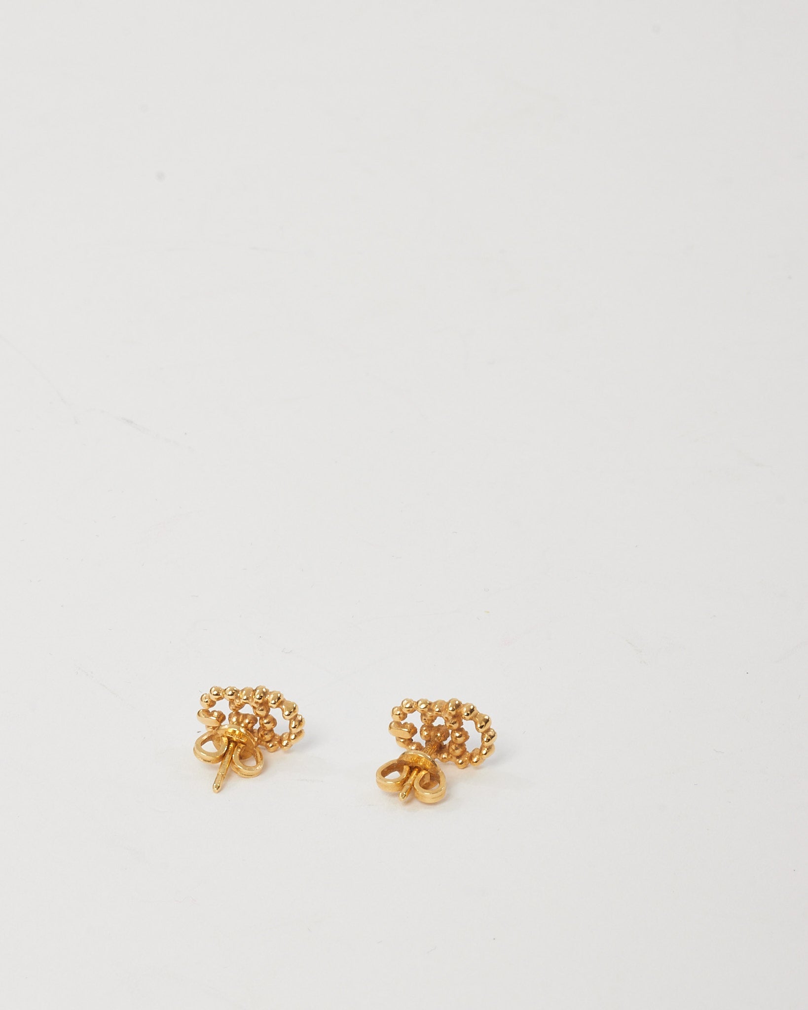 Gucci 18k Gold and Diamond Interlocking GG Stud Earrings