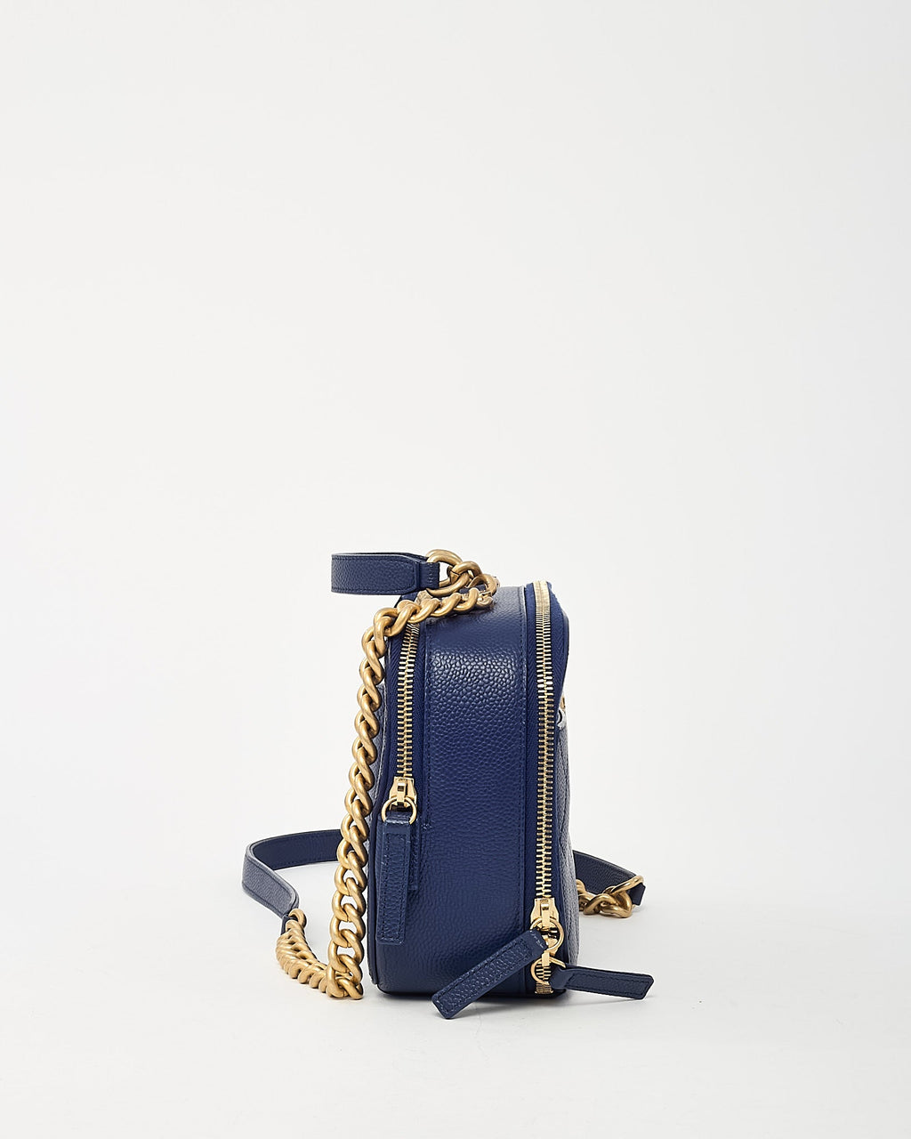 Chanel Blue Quilted Caviar Leather Business Affinity Camera Chain Bag GHW