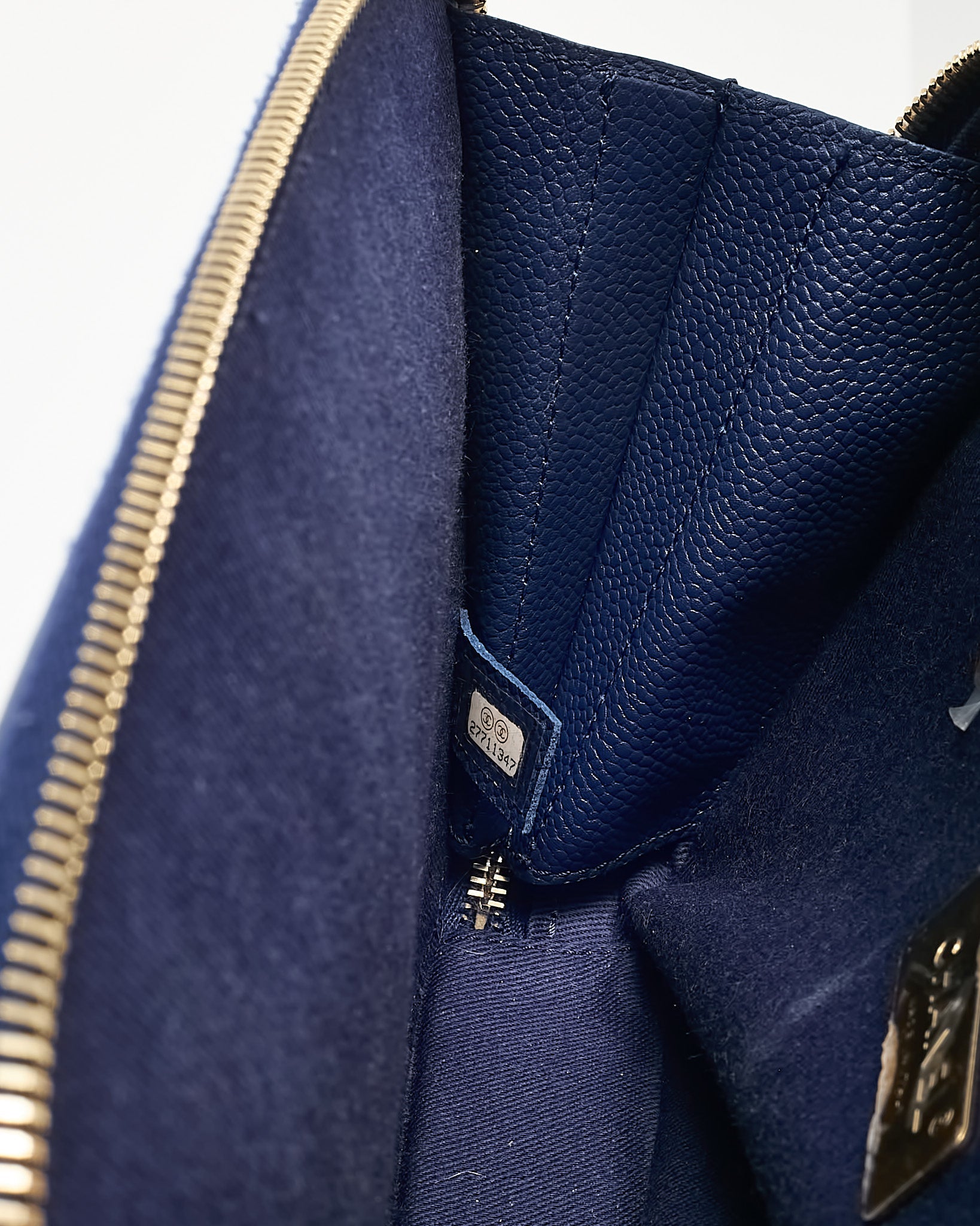 Chanel Blue Quilted Caviar Leather Business Affinity Camera Chain Bag GHW