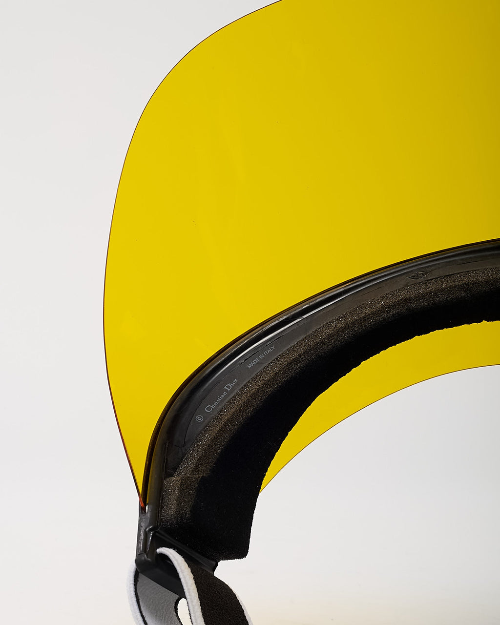 Dior Yellow Perspex and Black/White Dior Logo Cotton-Blend Jacquard DiorClub Visor