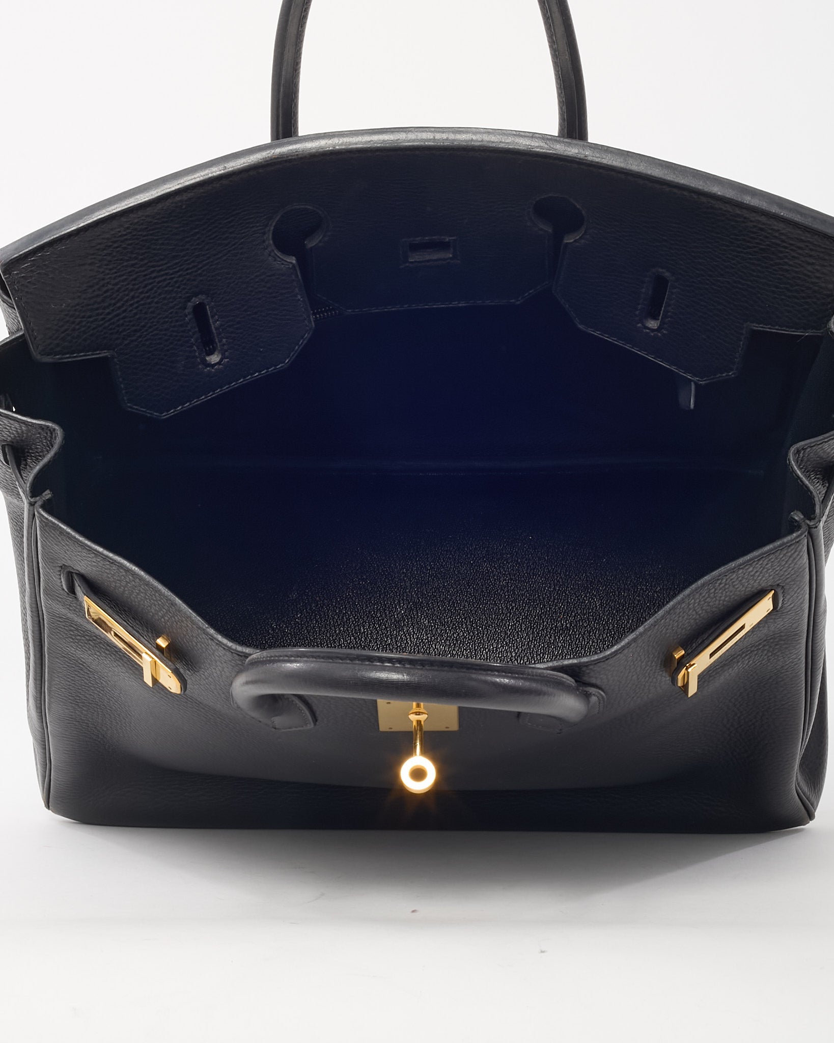 Hermès Black Fjord Leather HAC Birkin 32 GHW