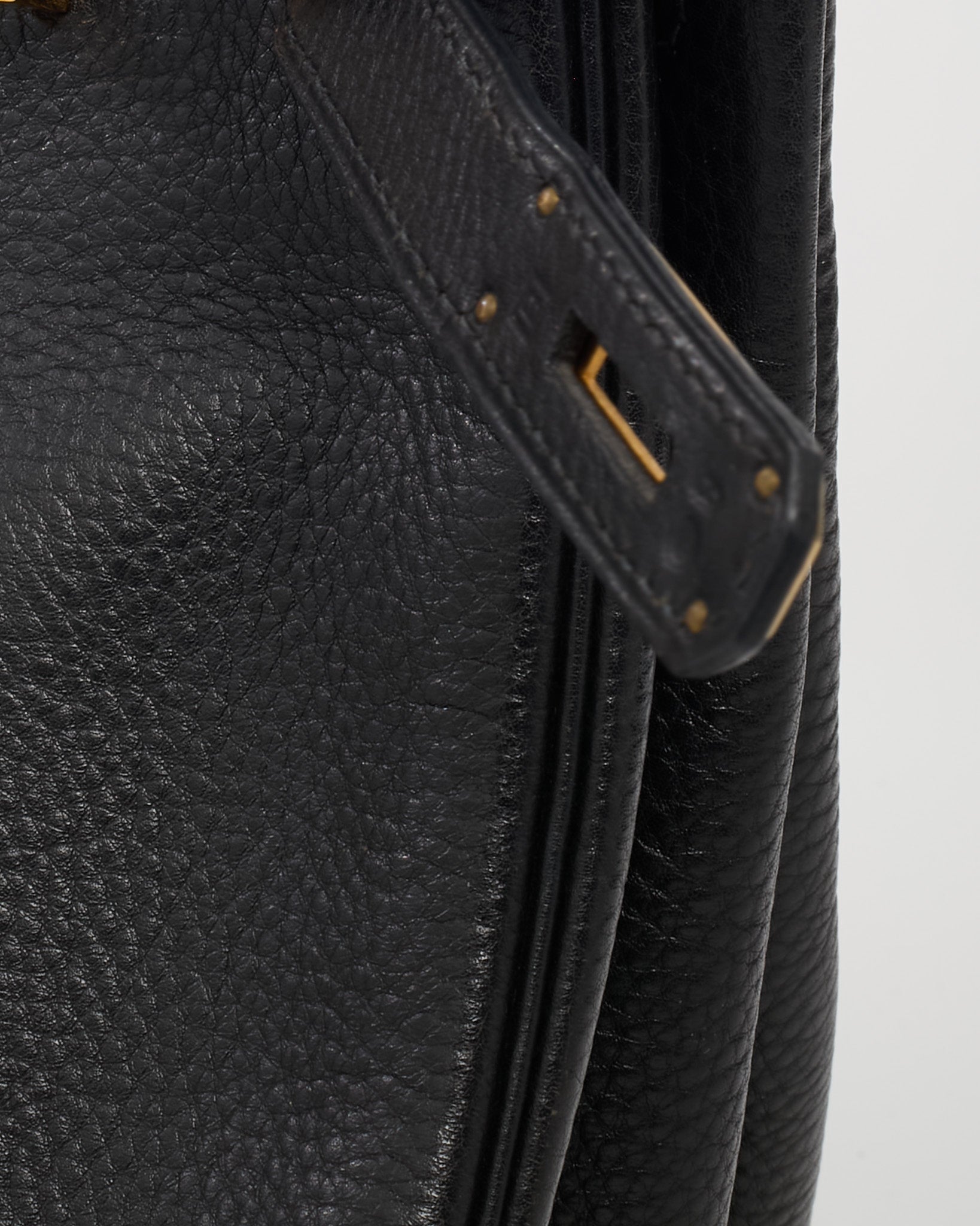 Hermès Black Fjord Leather HAC Birkin 32 GHW