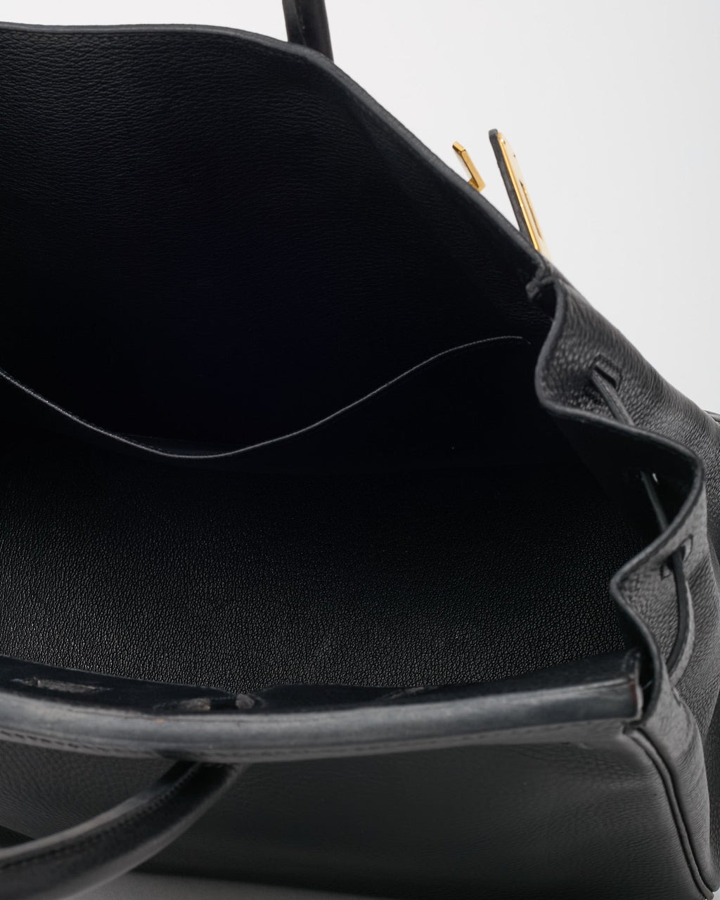 Hermès Black Fjord Leather HAC Birkin 32 GHW