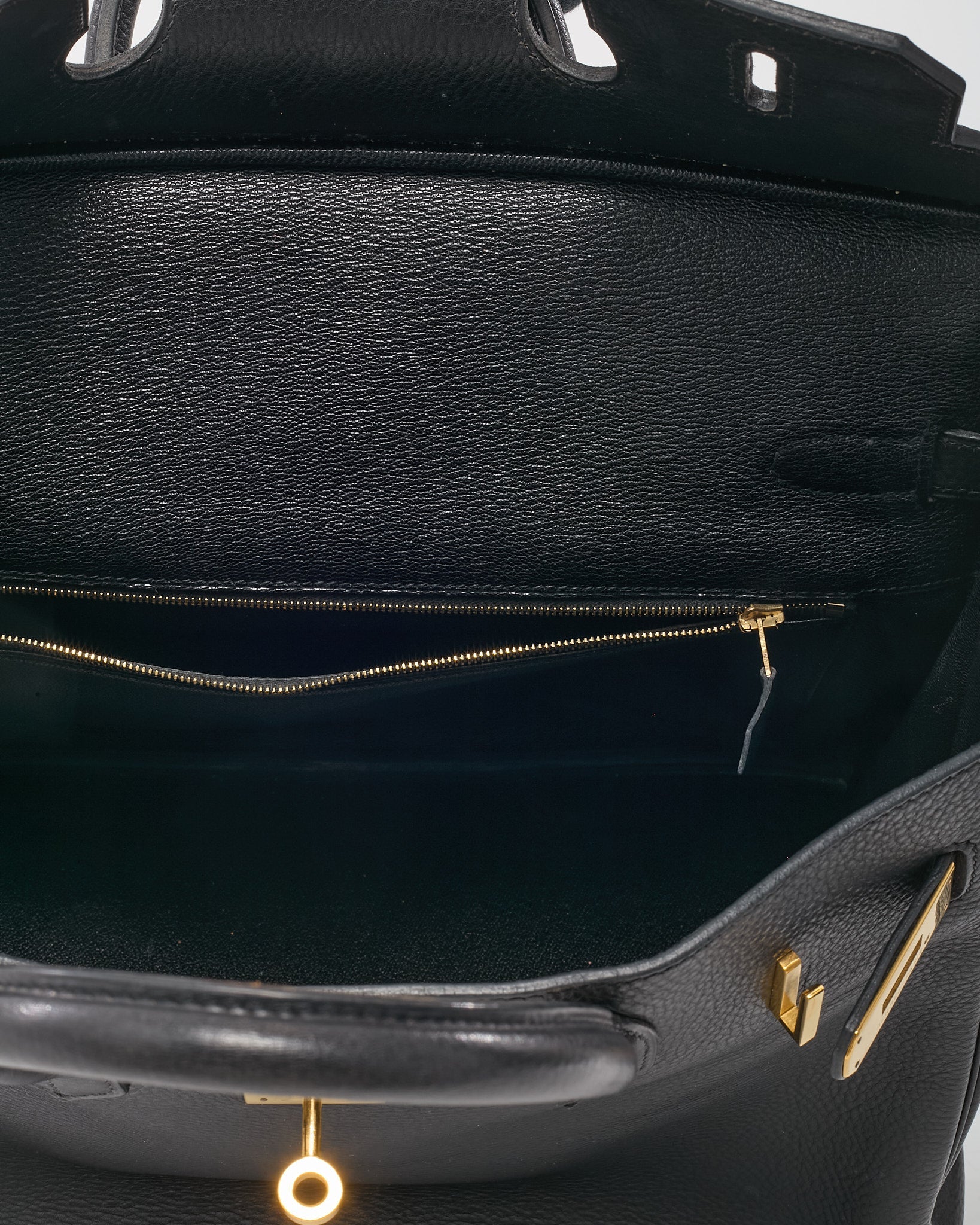 Hermès Black Fjord Leather HAC Birkin 32 GHW