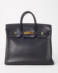 Hermès Black Fjord Leather HAC Birkin 32 GHW