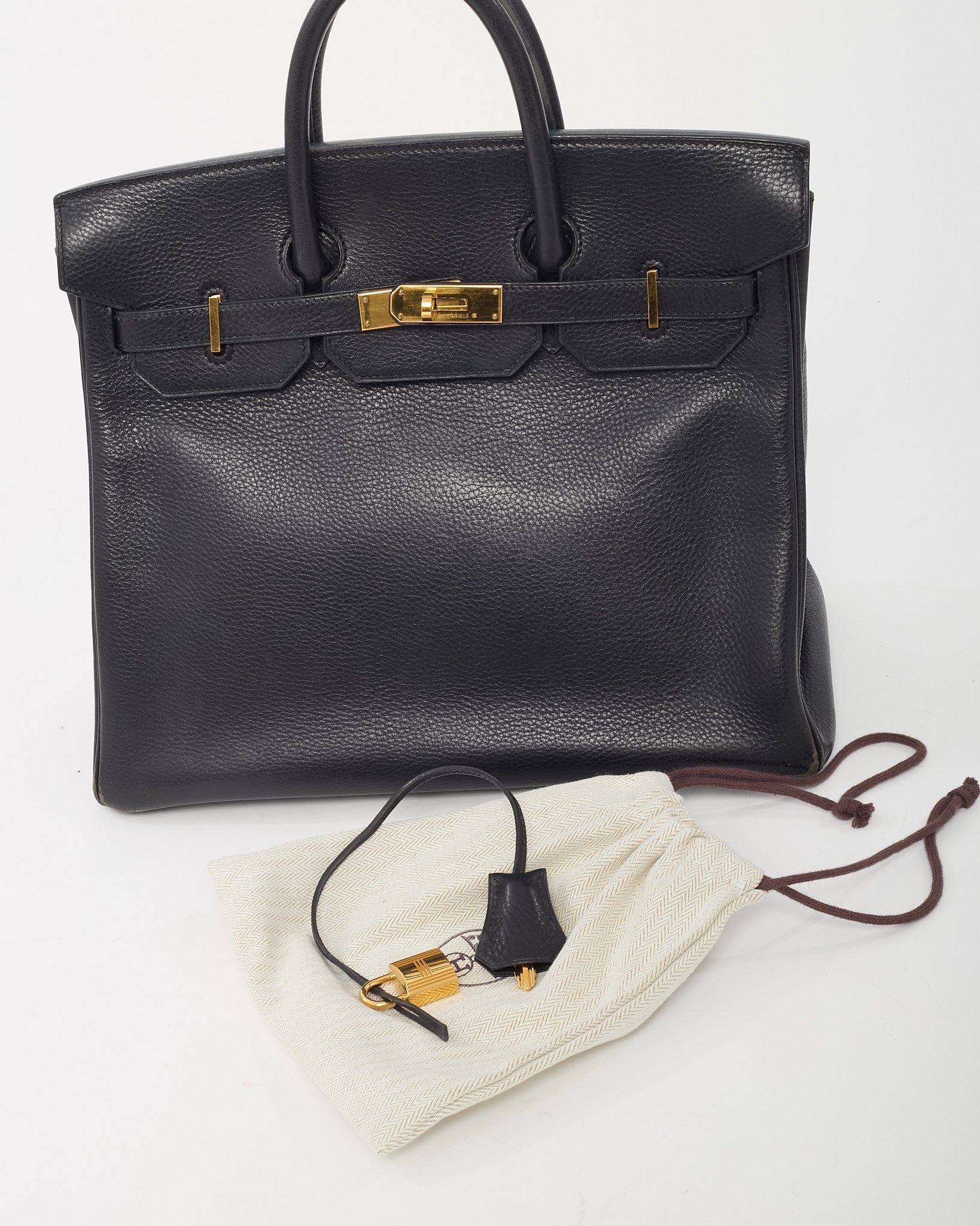 Hermès Black Fjord Leather HAC Birkin 32 GHW