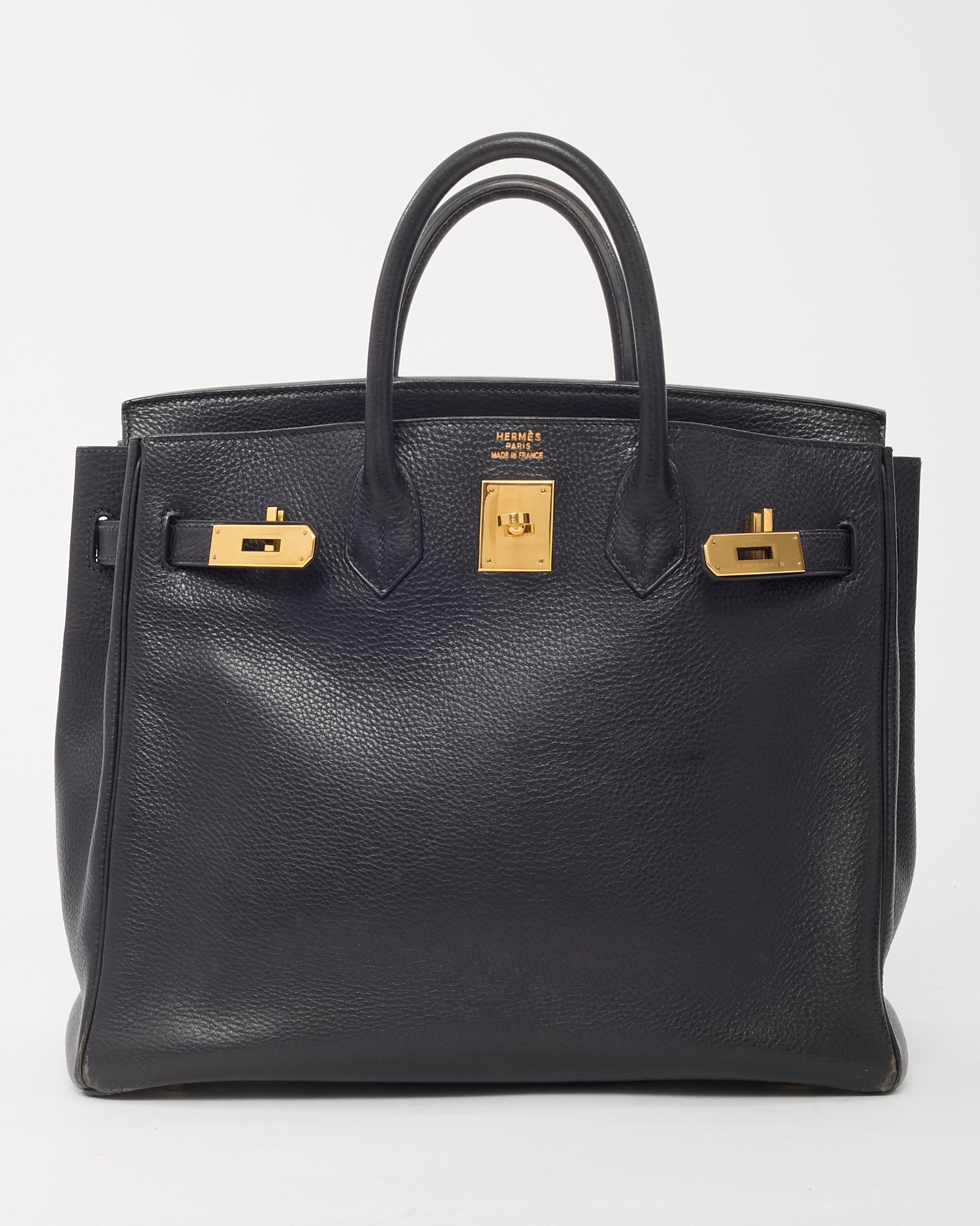 Hermès Black Fjord Leather HAC Birkin 32 GHW
