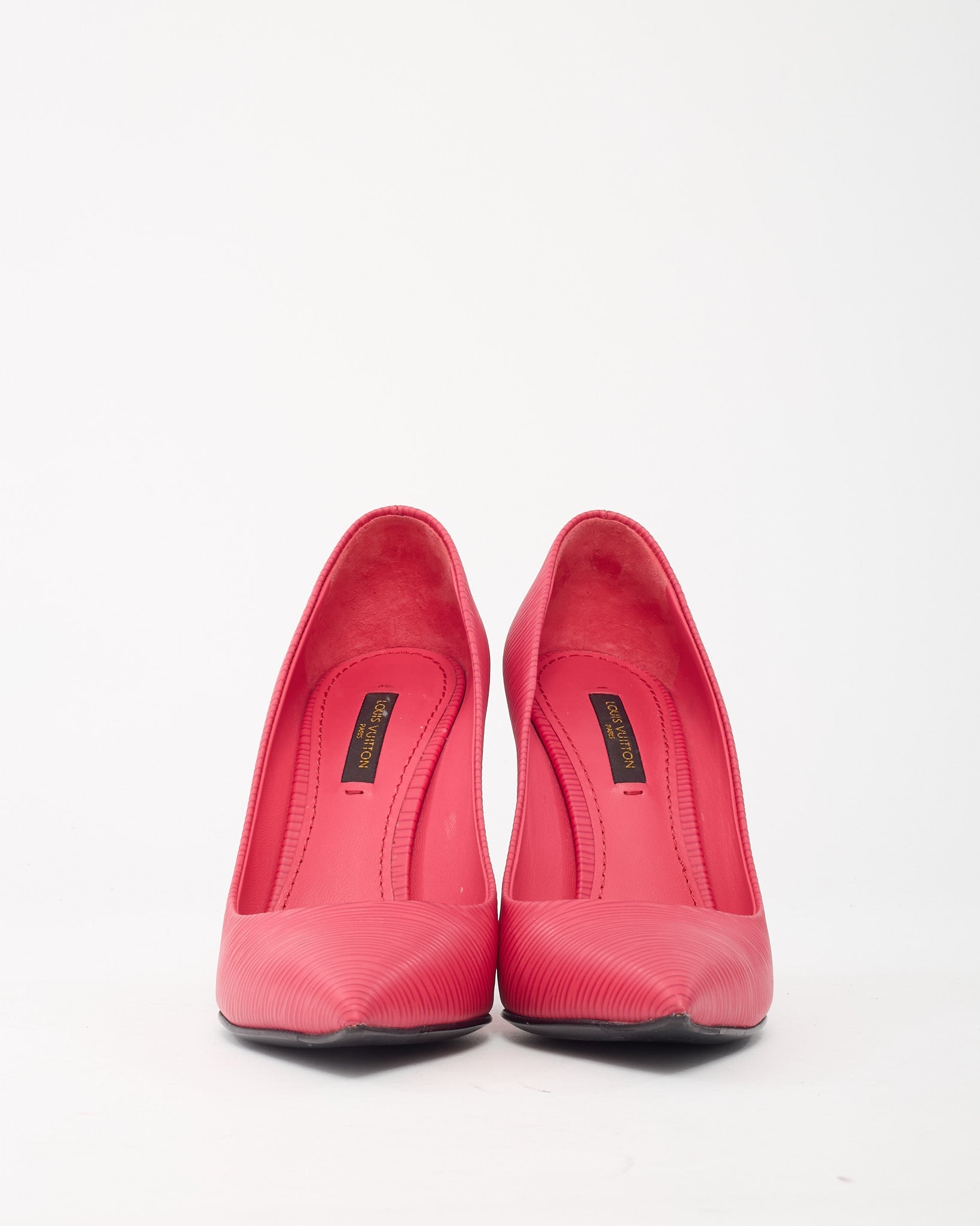 Louis Vuitton Coral Dark Pink Epi Leather Pointed Toe Pumps - 36