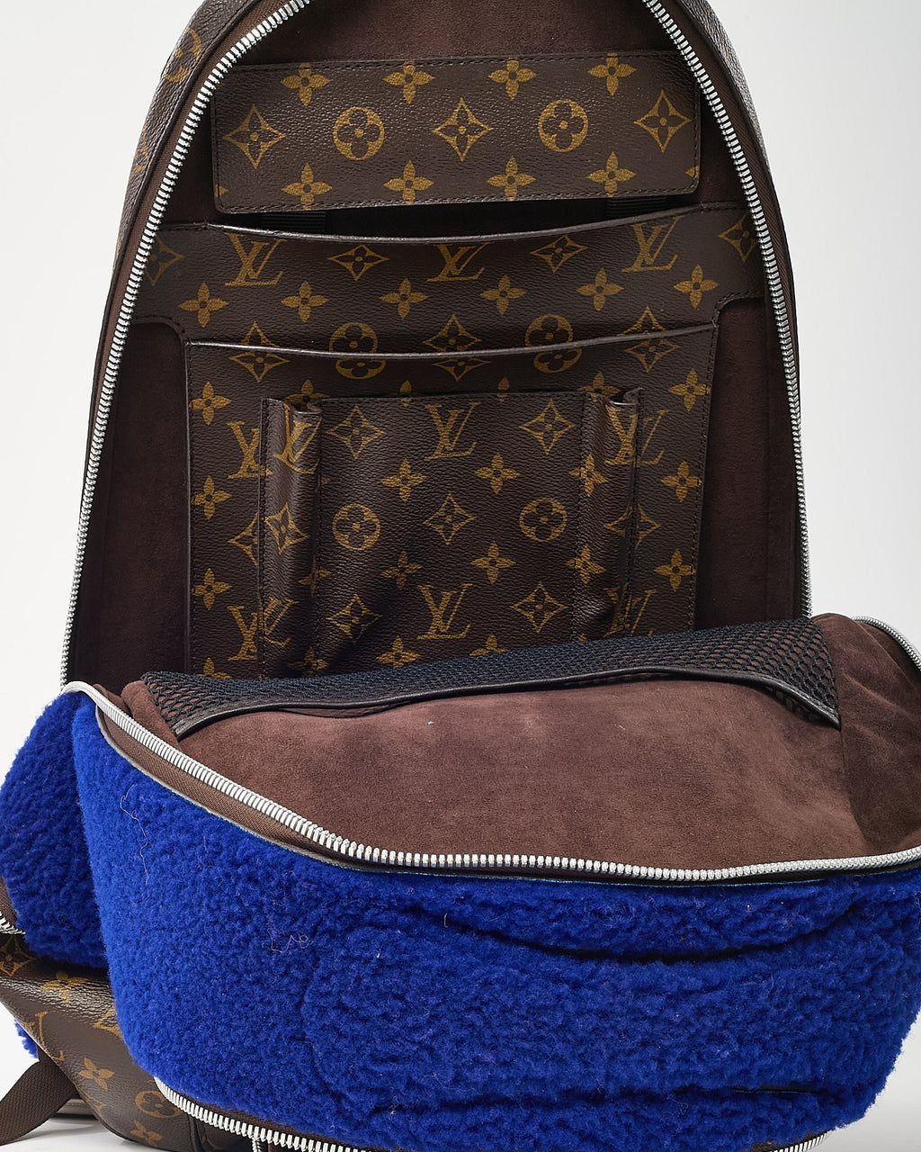 Louis Vuitton Limited Edition Monogram Blue Fleece Pack Marc Newson Backpack