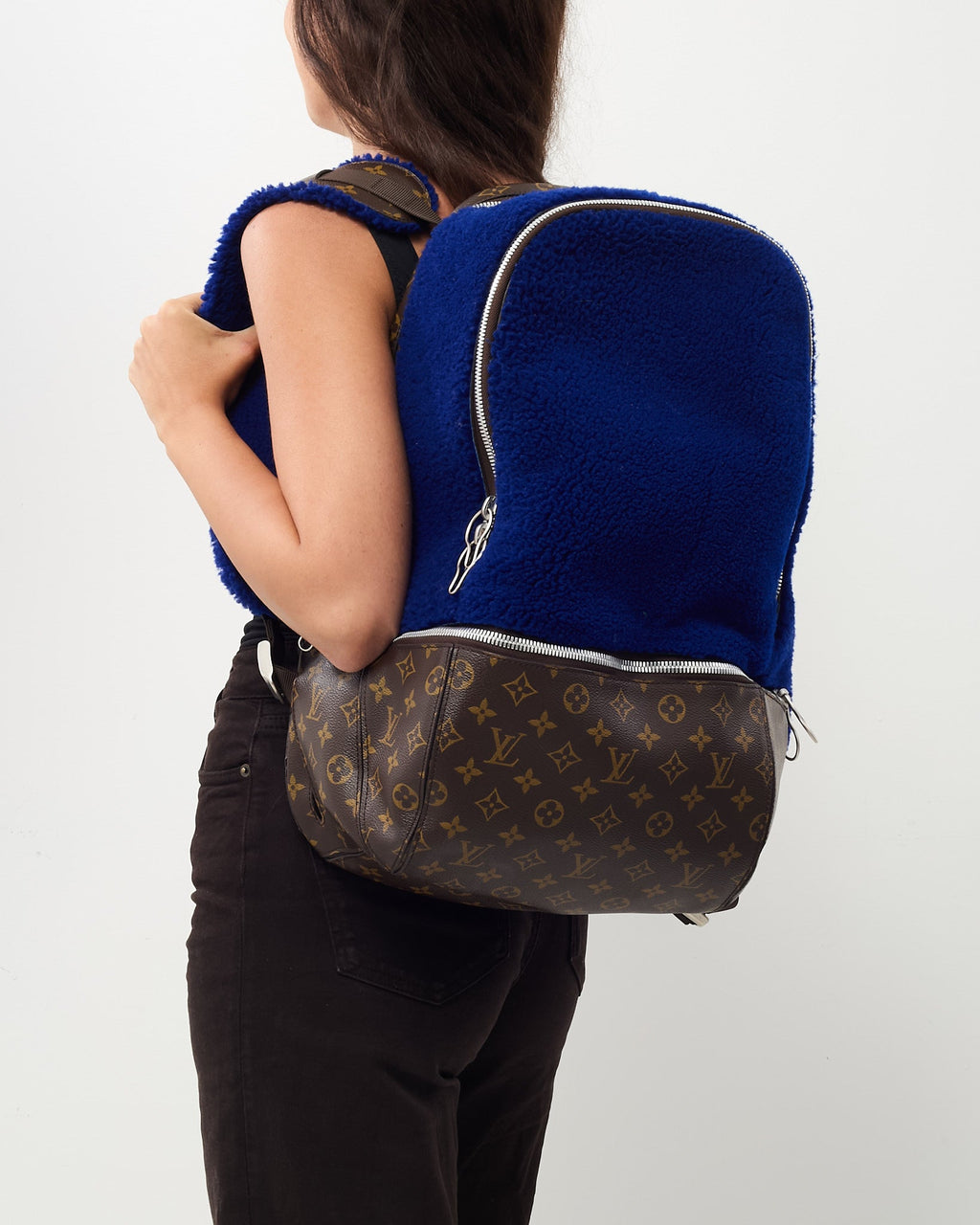 Louis Vuitton Limited Edition Monogram Blue Fleece Pack Marc Newson Backpack
