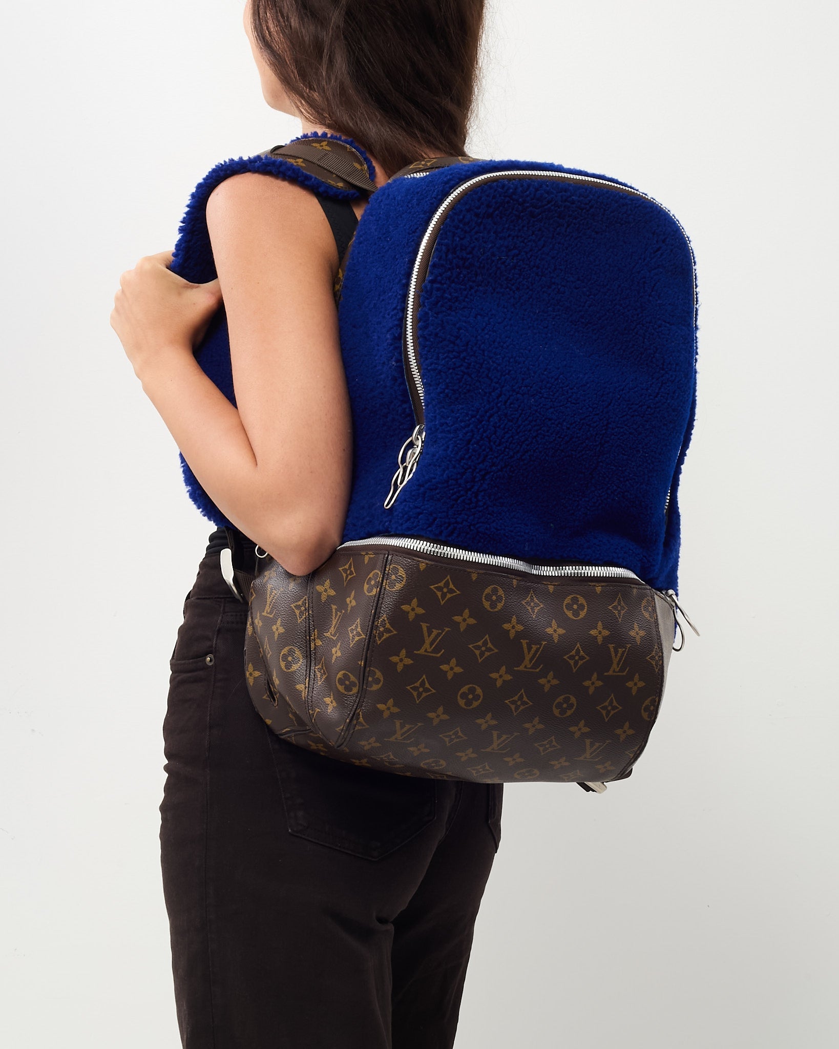 Louis Vuitton Limited Edition Monogram Blue Fleece Pack Marc Newson Backpack