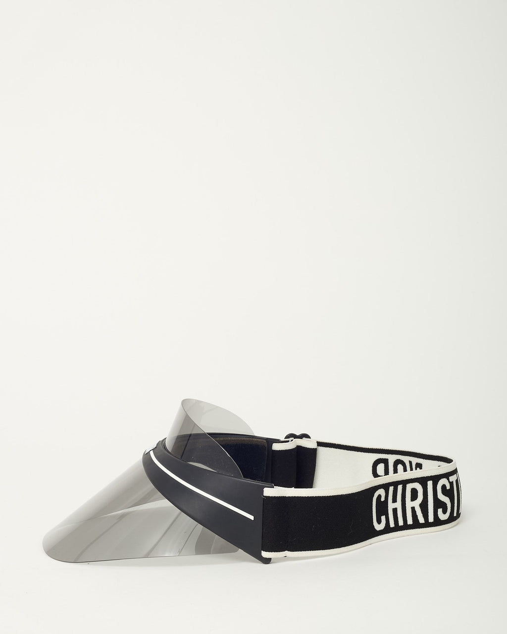 Dior Black Perspex and Black/White Dior Logo Cotton-Blend Jacquard DiorClub Visor