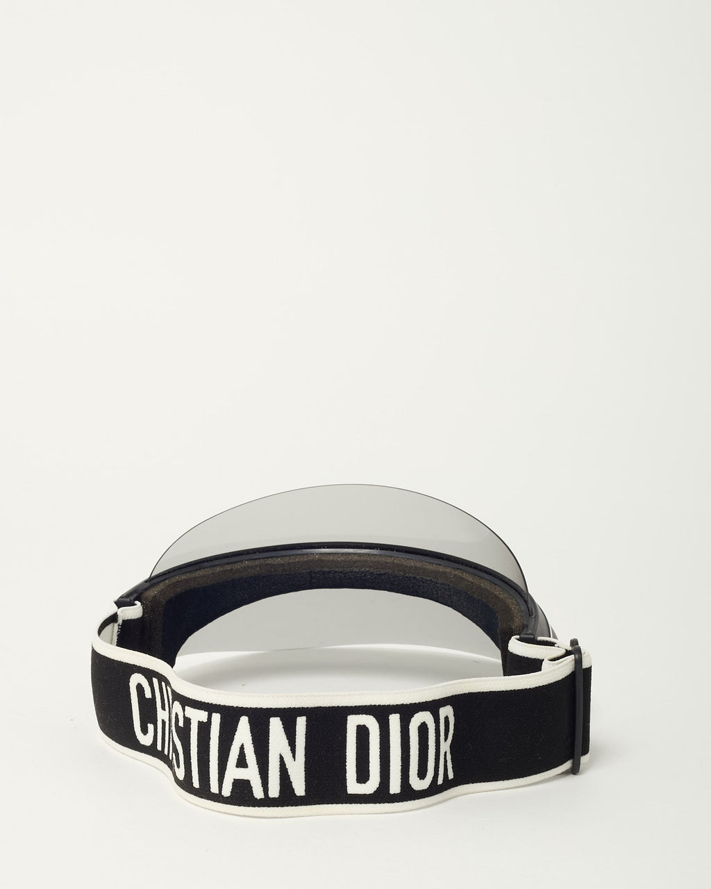 Dior Black Perspex and Black/White Dior Logo Cotton-Blend Jacquard DiorClub Visor