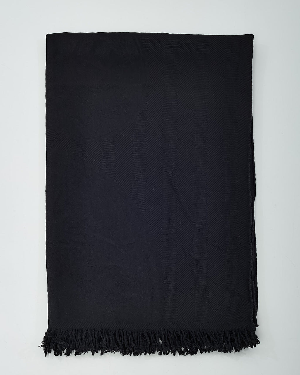 Hermès Black Cashmere and Silk New Libris Stole Scarf
