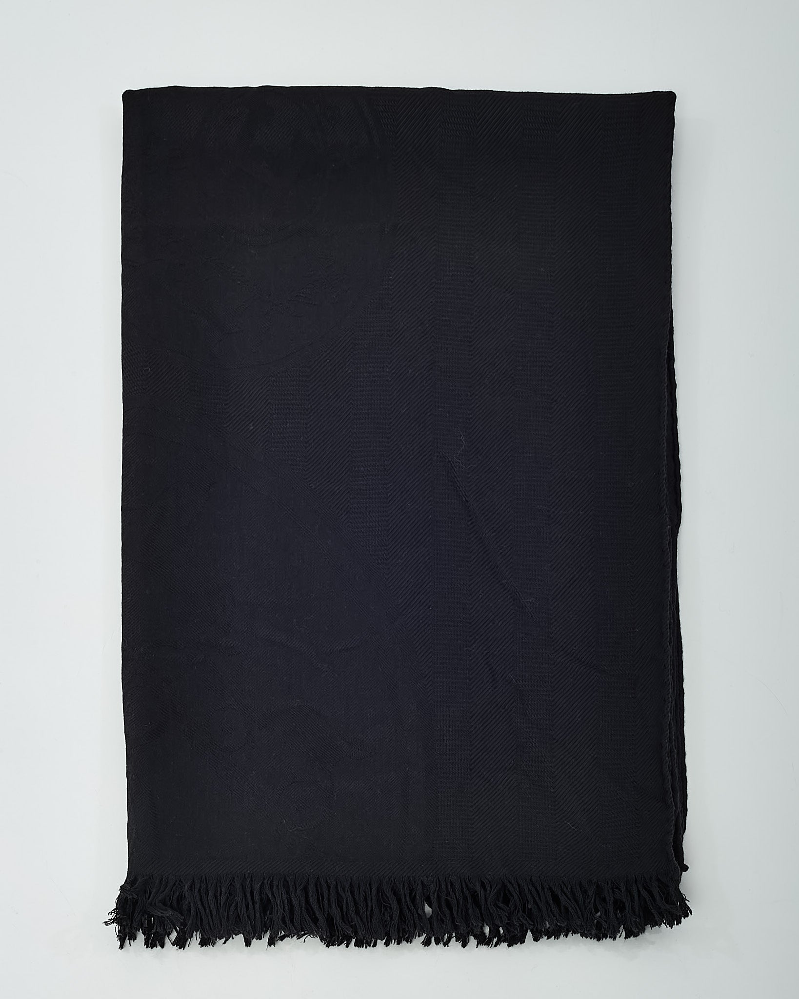 Hermès Black Cashmere and Silk New Libris Stole Scarf