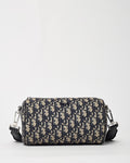 Dior Navy Blue Monogram Oblique Canvas Roller Messenger Crossbody Bag