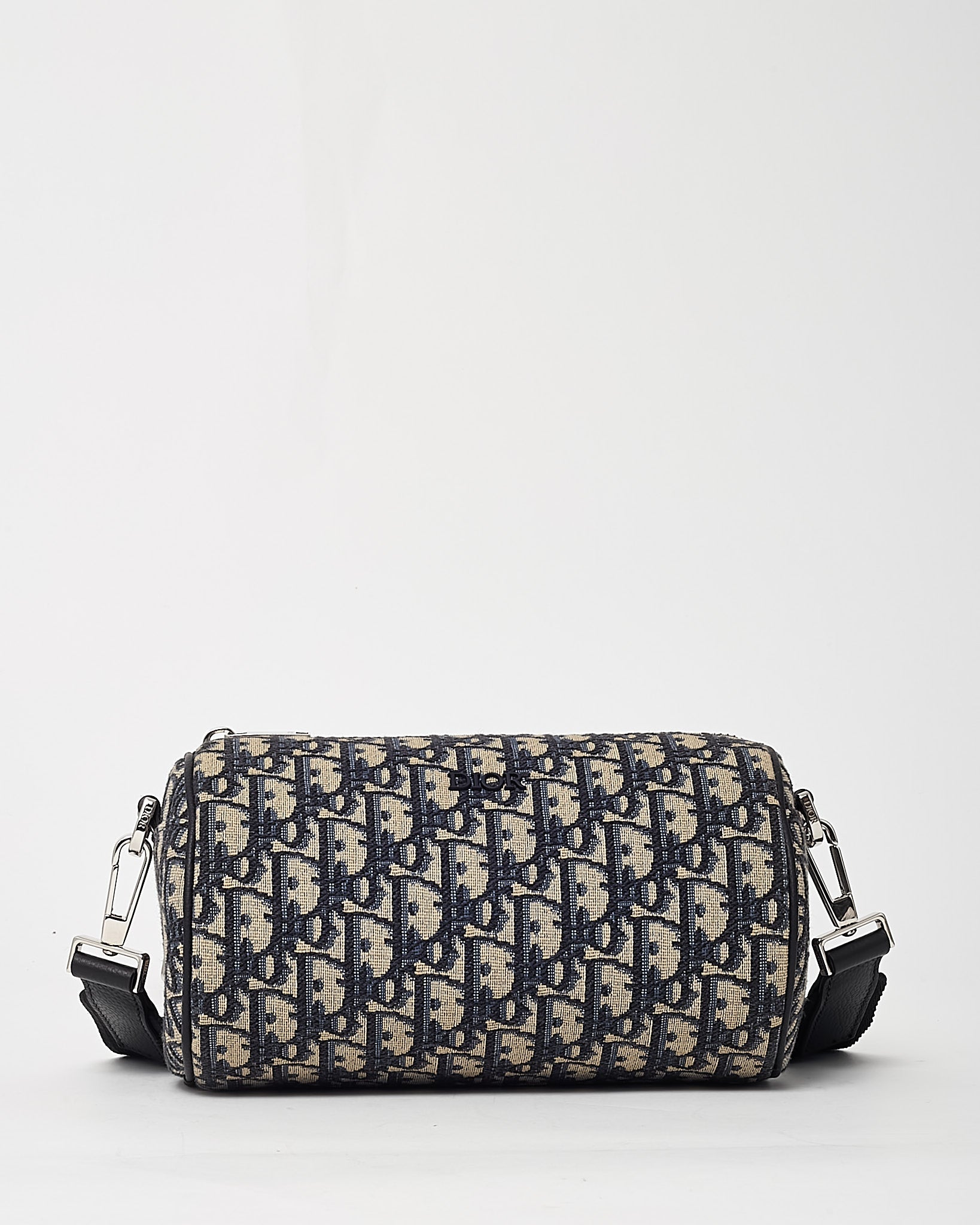 Dior Navy Blue Monogram Oblique Canvas Roller Messenger Crossbody Bag