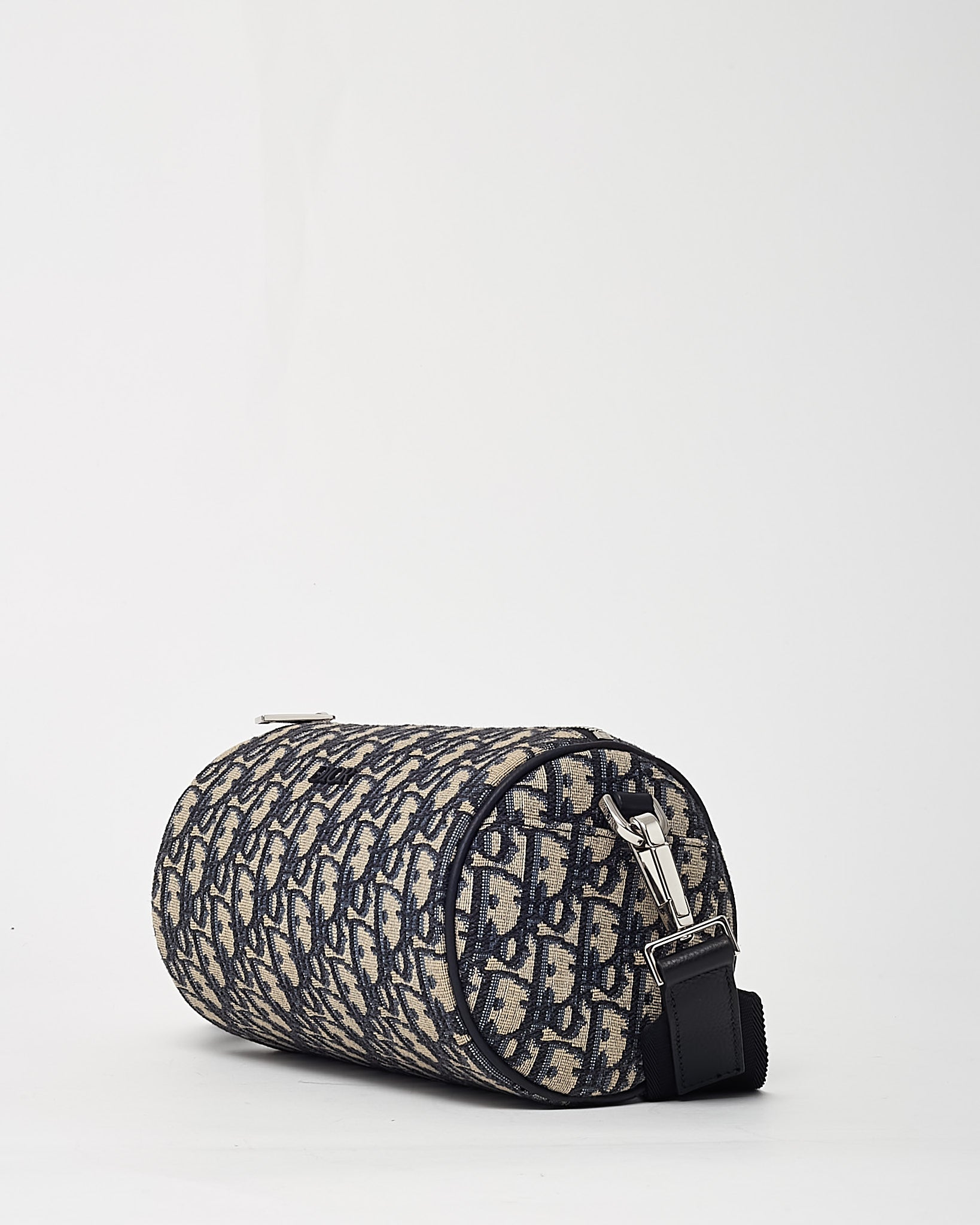 Dior Navy Blue Monogram Oblique Canvas Roller Messenger Crossbody Bag