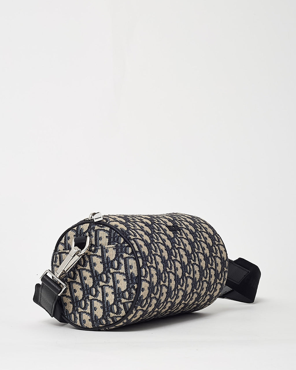 Dior Navy Blue Monogram Oblique Canvas Roller Messenger Crossbody Bag