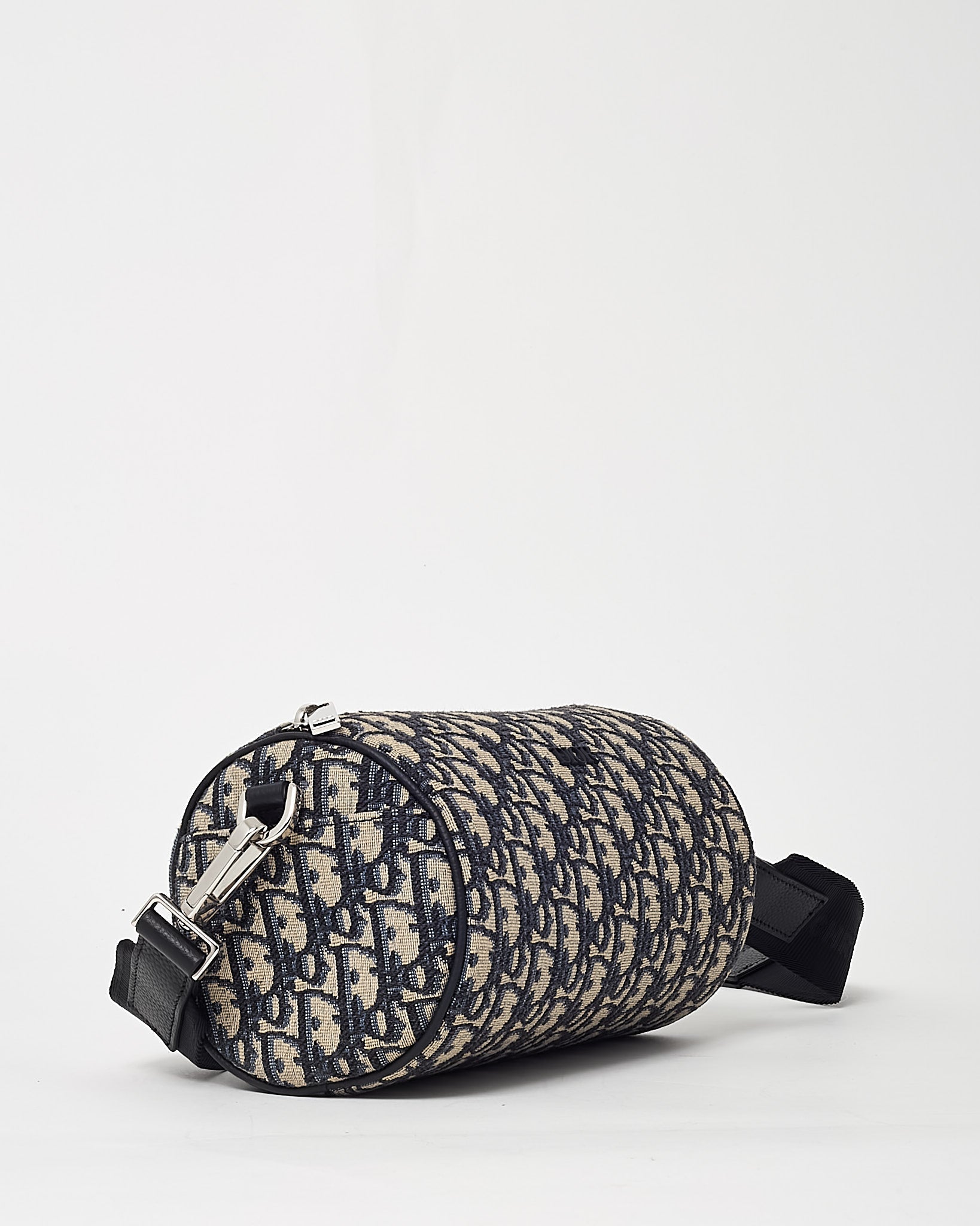 Dior Navy Blue Monogram Oblique Canvas Roller Messenger Crossbody Bag