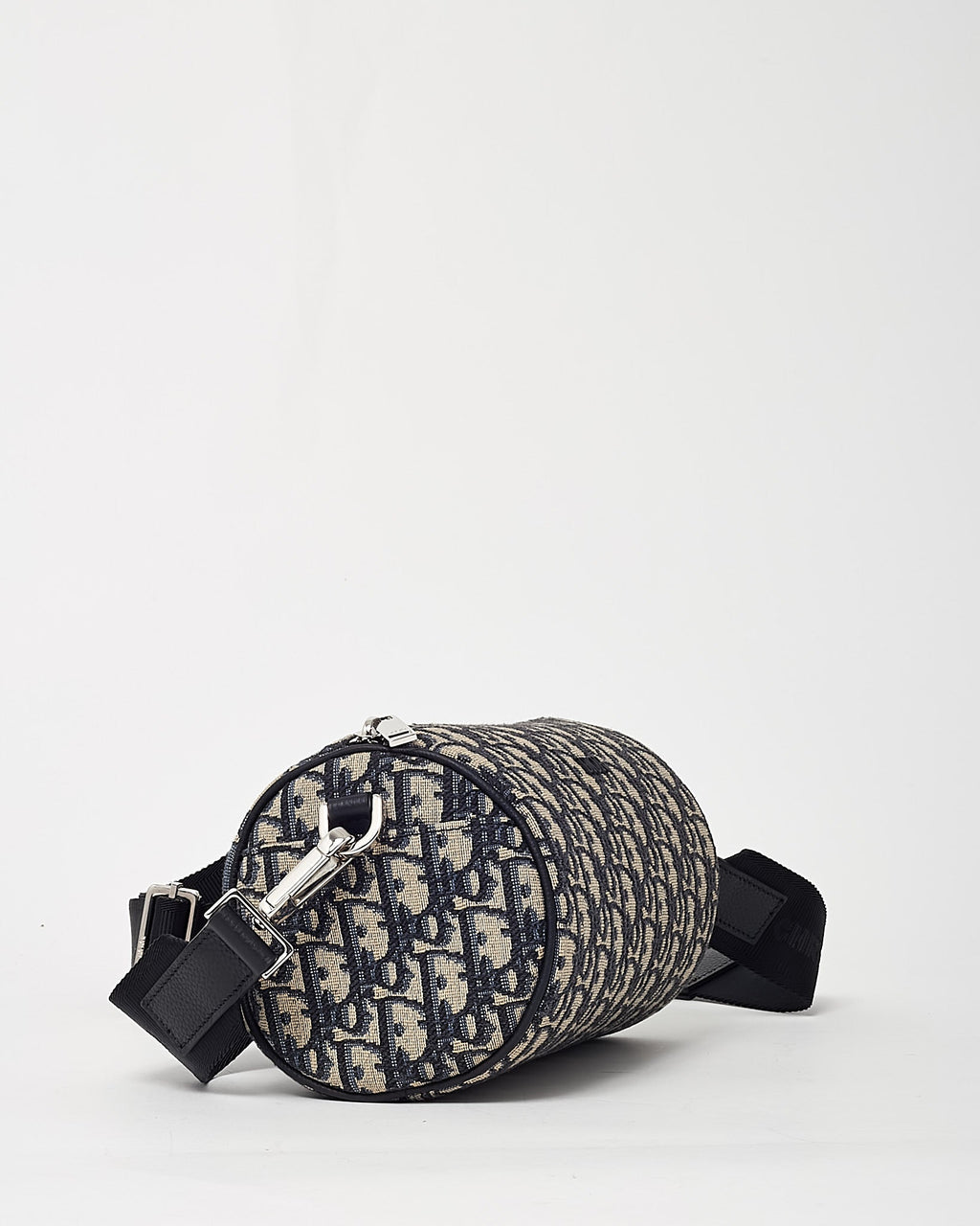 Dior Navy Blue Monogram Oblique Canvas Roller Messenger Crossbody Bag