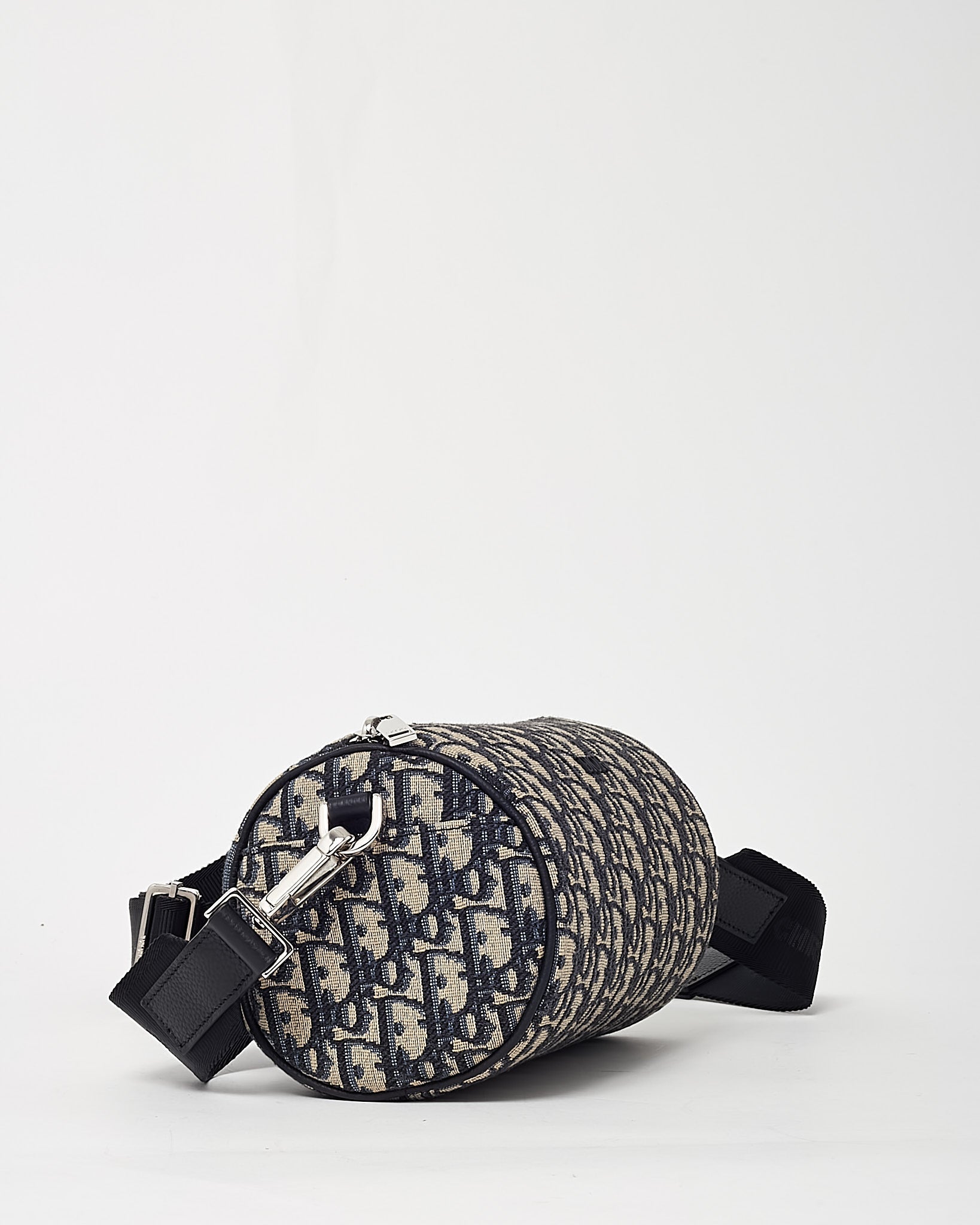 Dior Navy Blue Monogram Oblique Canvas Roller Messenger Crossbody Bag