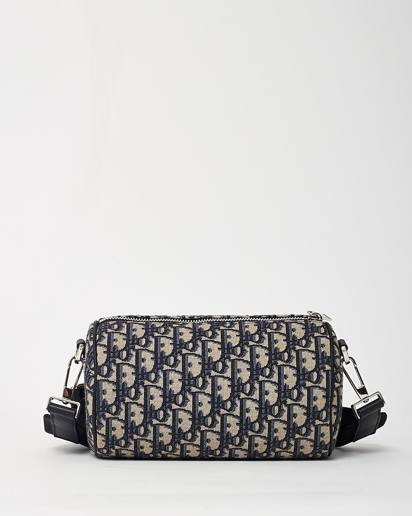 Dior Navy Blue Monogram Oblique Canvas Roller Messenger Crossbody Bag