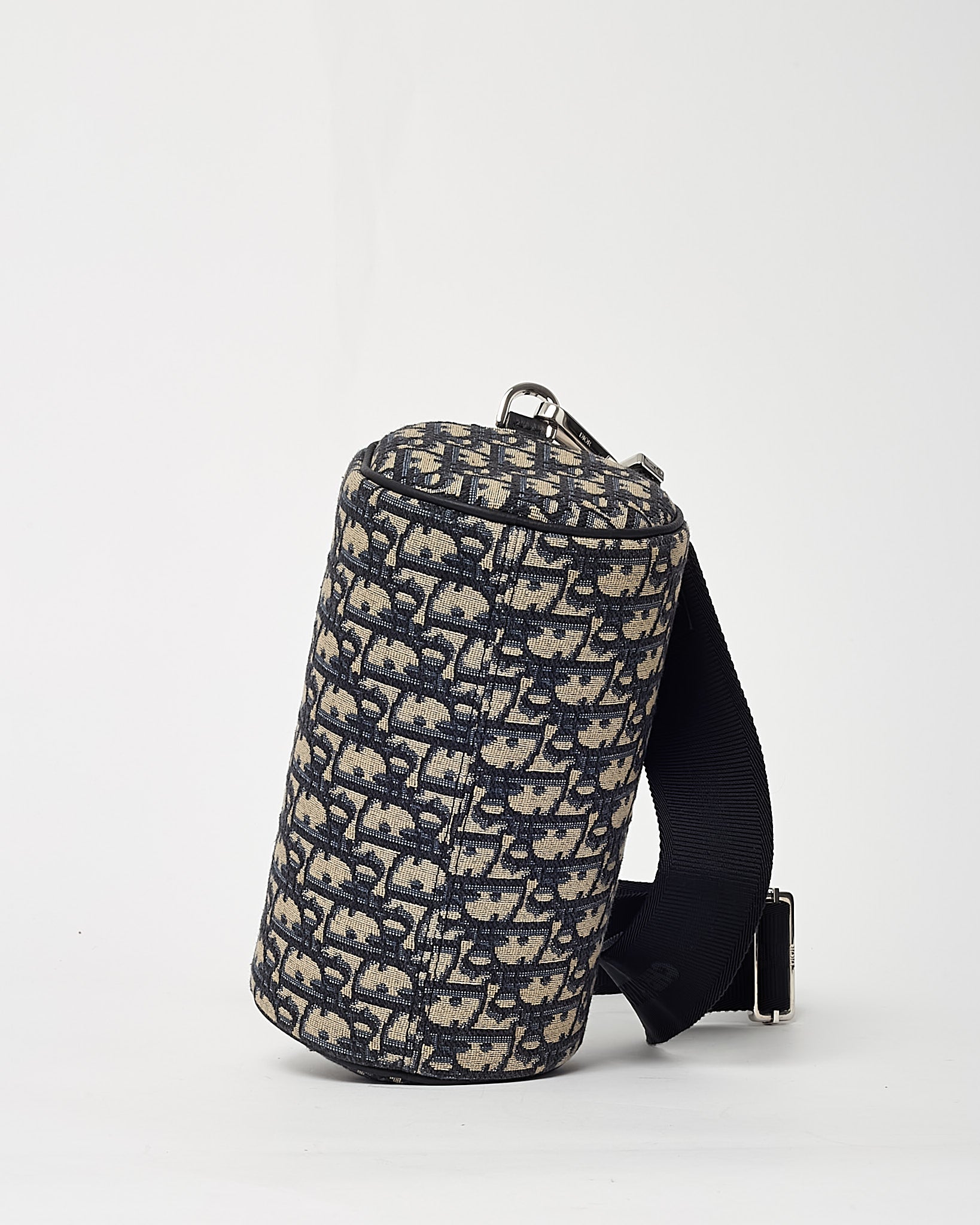 Dior Navy Blue Monogram Oblique Canvas Roller Messenger Crossbody Bag