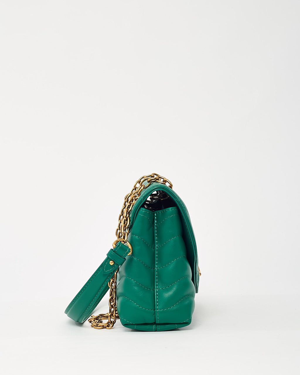 Louis Vuitton Green Calfskin Leather New Wave Chain MM Shoulder Bag GHW