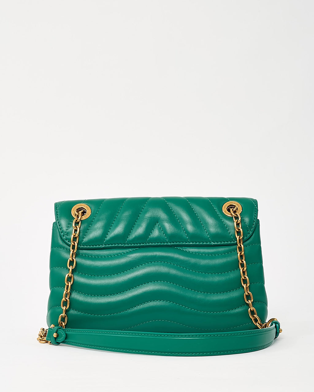 Louis Vuitton Green Calfskin Leather New Wave Chain MM Shoulder Bag GHW