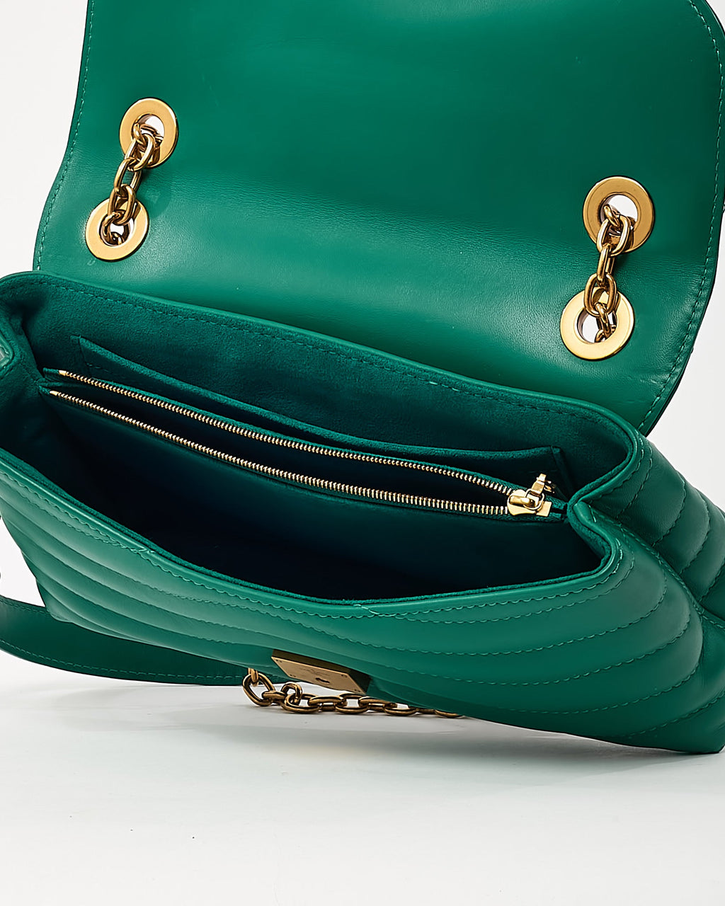 Louis Vuitton Green Calfskin Leather New Wave Chain MM Shoulder Bag GHW