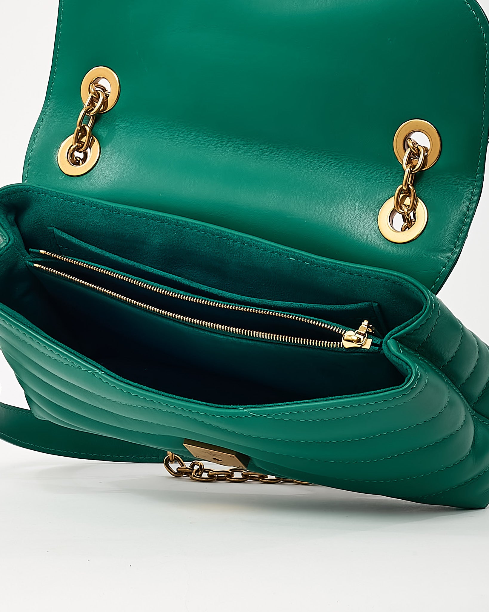 Louis Vuitton Green Calfskin Leather New Wave Chain MM Shoulder Bag GHW