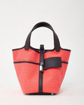 Hermès Pink Rose Texas Canvas and Rouge Sellier Leather Cargo Picotin Lock 18