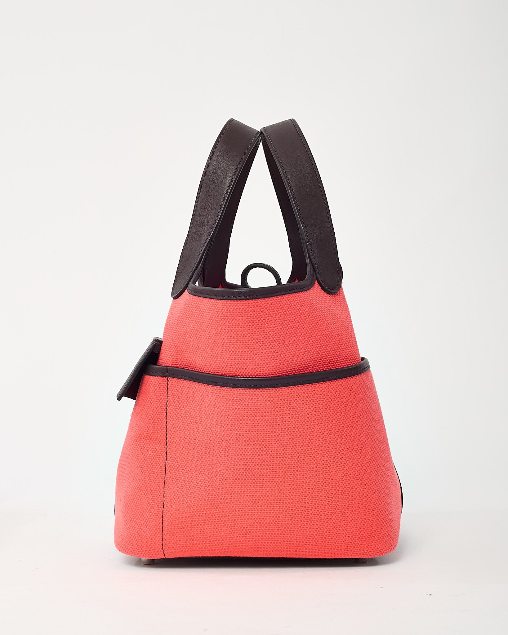 Hermès Pink Rose Texas Canvas and Rouge Sellier Leather Cargo Picotin Lock 18
