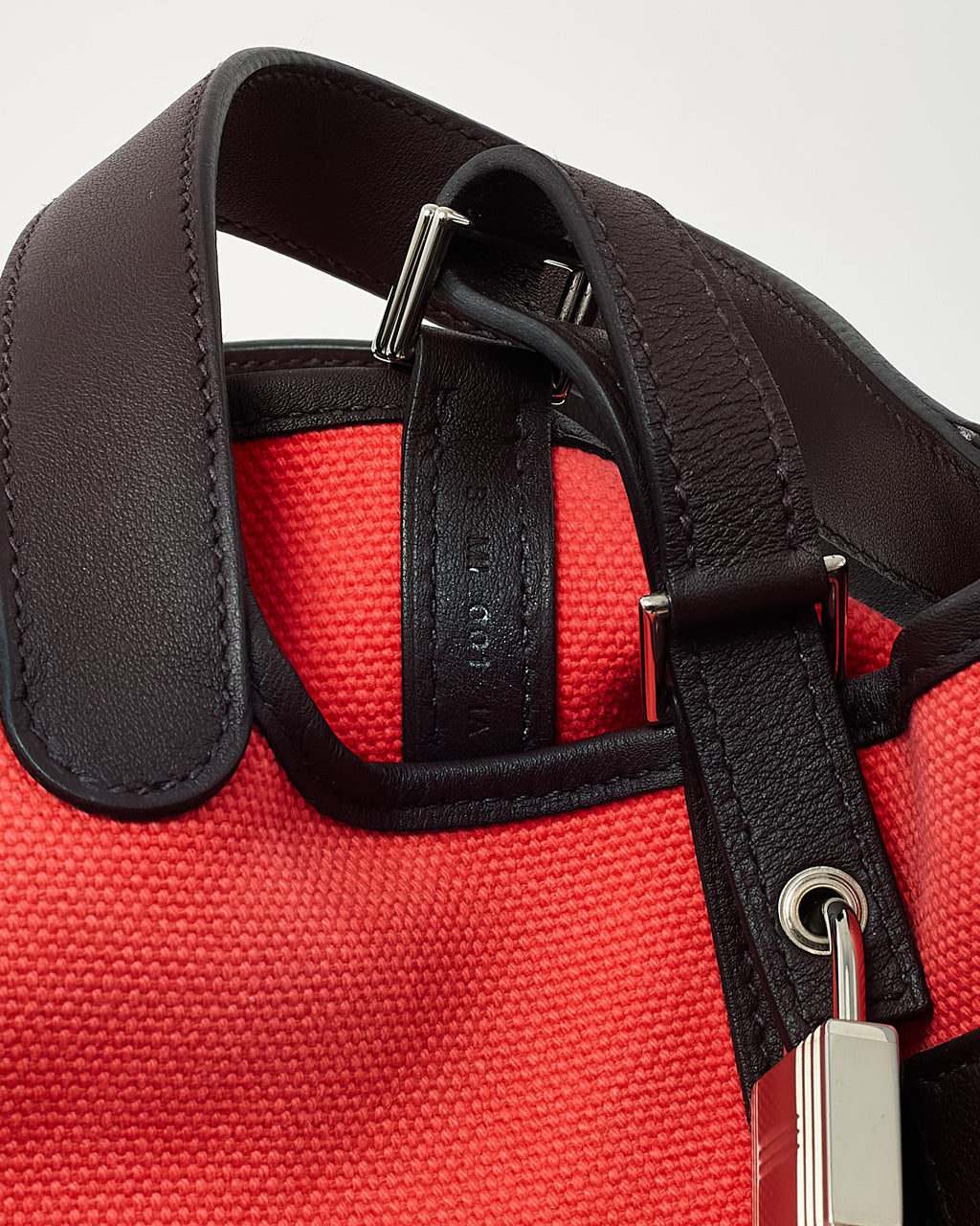 Hermès Pink Rose Texas Canvas and Rouge Sellier Leather Cargo Picotin Lock 18