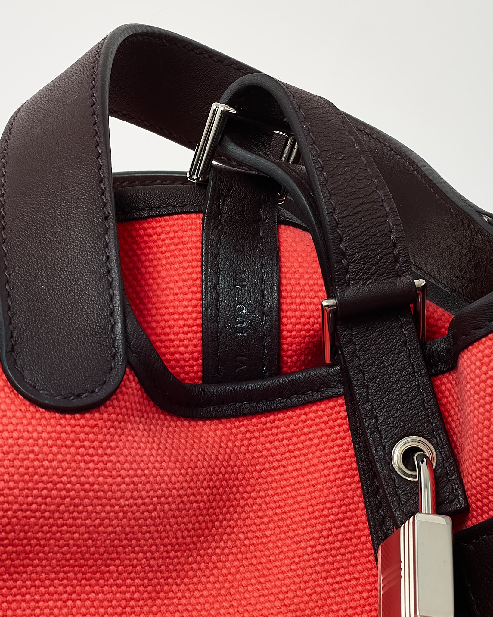 Hermès Pink Rose Texas Canvas and Rouge Sellier Leather Cargo Picotin Lock 18
