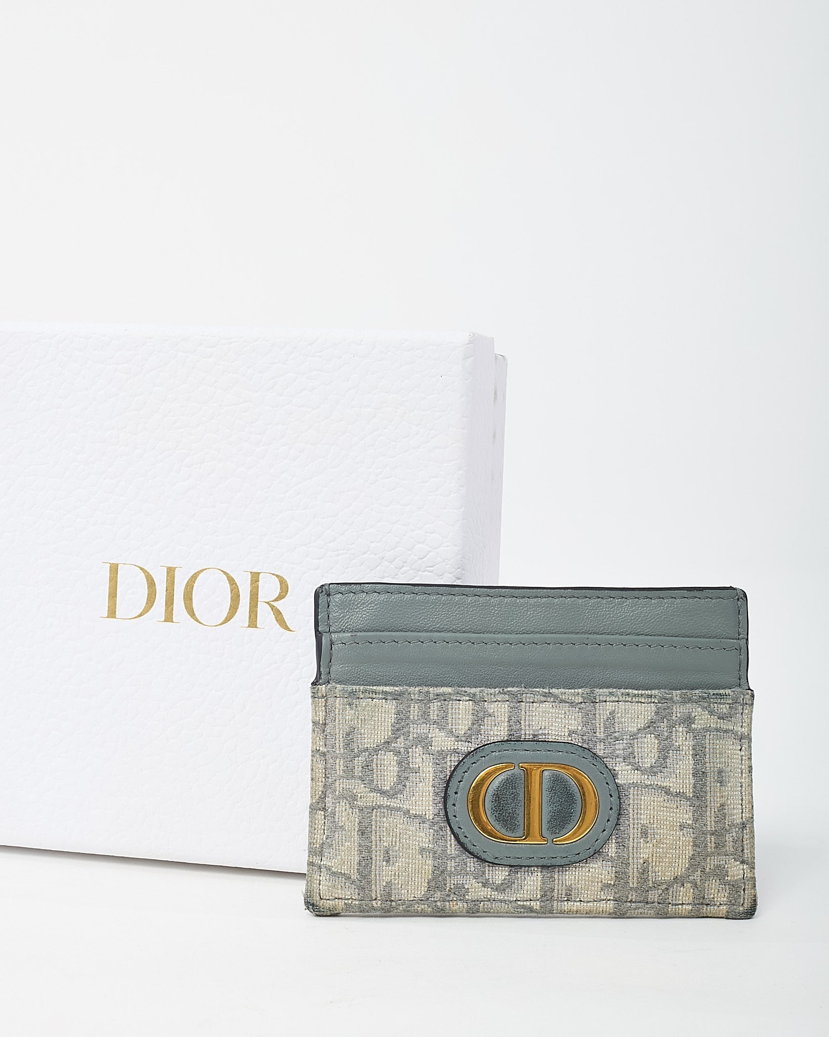 Dior Grey Monogram Dior Oblique Jacquard Canvas 30 Montaigne Freesia Card Holder