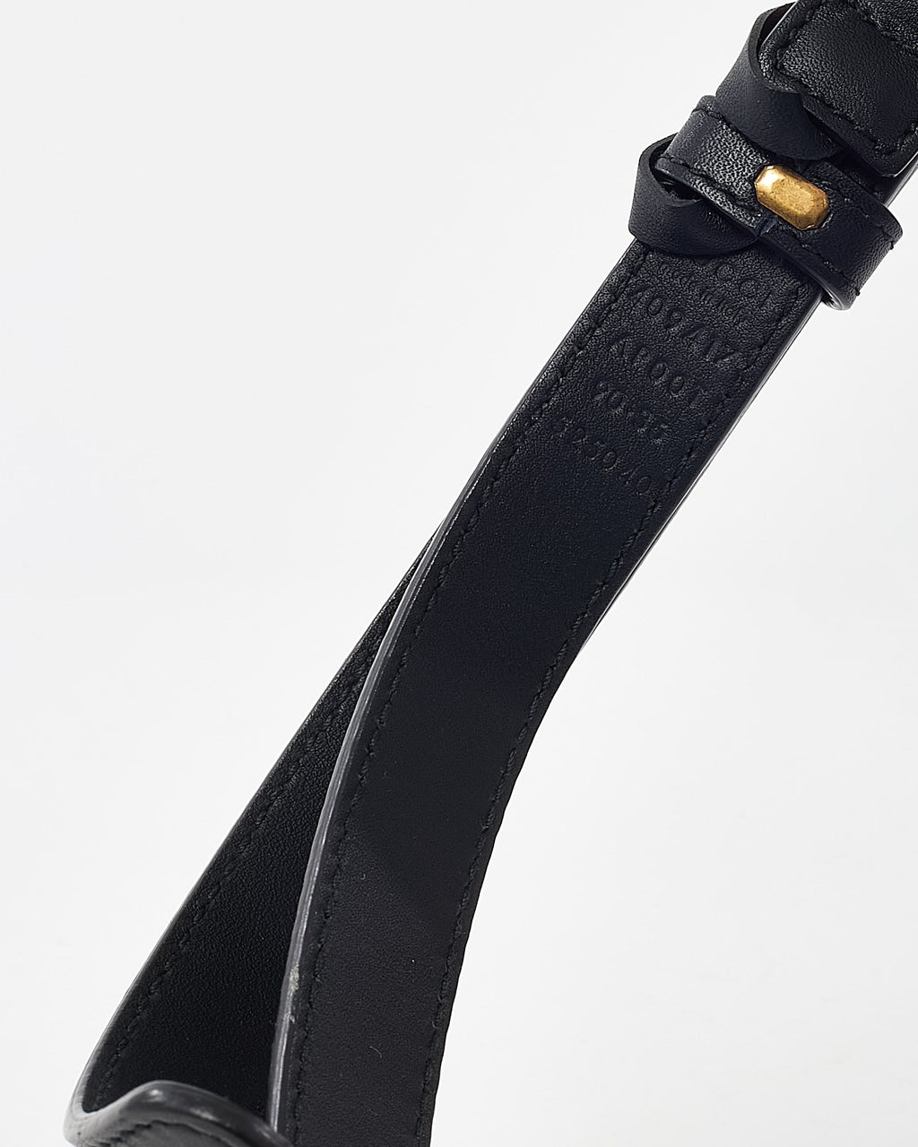 Gucci Black Leather GHW Thin GG Marmont Belt - 85/34