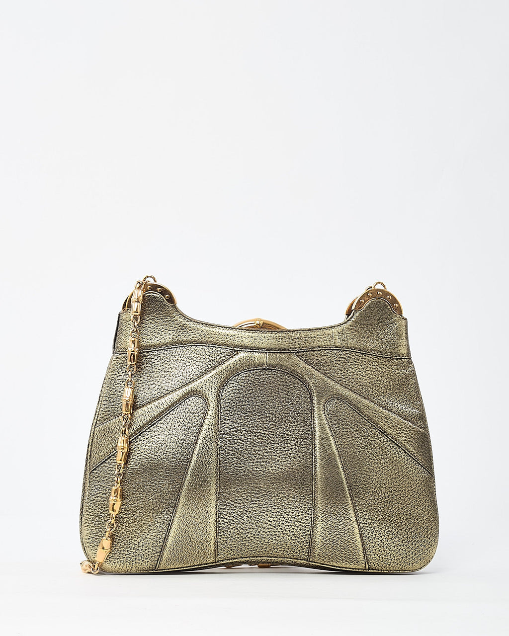Gucci by Tom Ford Limited Edition Gold Leather Bamboo Chain Shoulder Bag