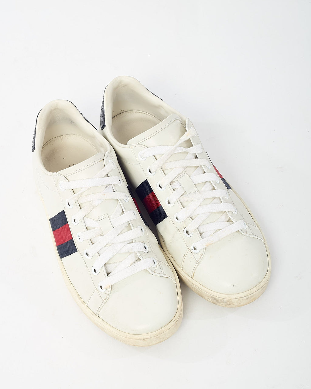 Gucci White Leather Green/Red Web Ace Sneakers - 36.5
