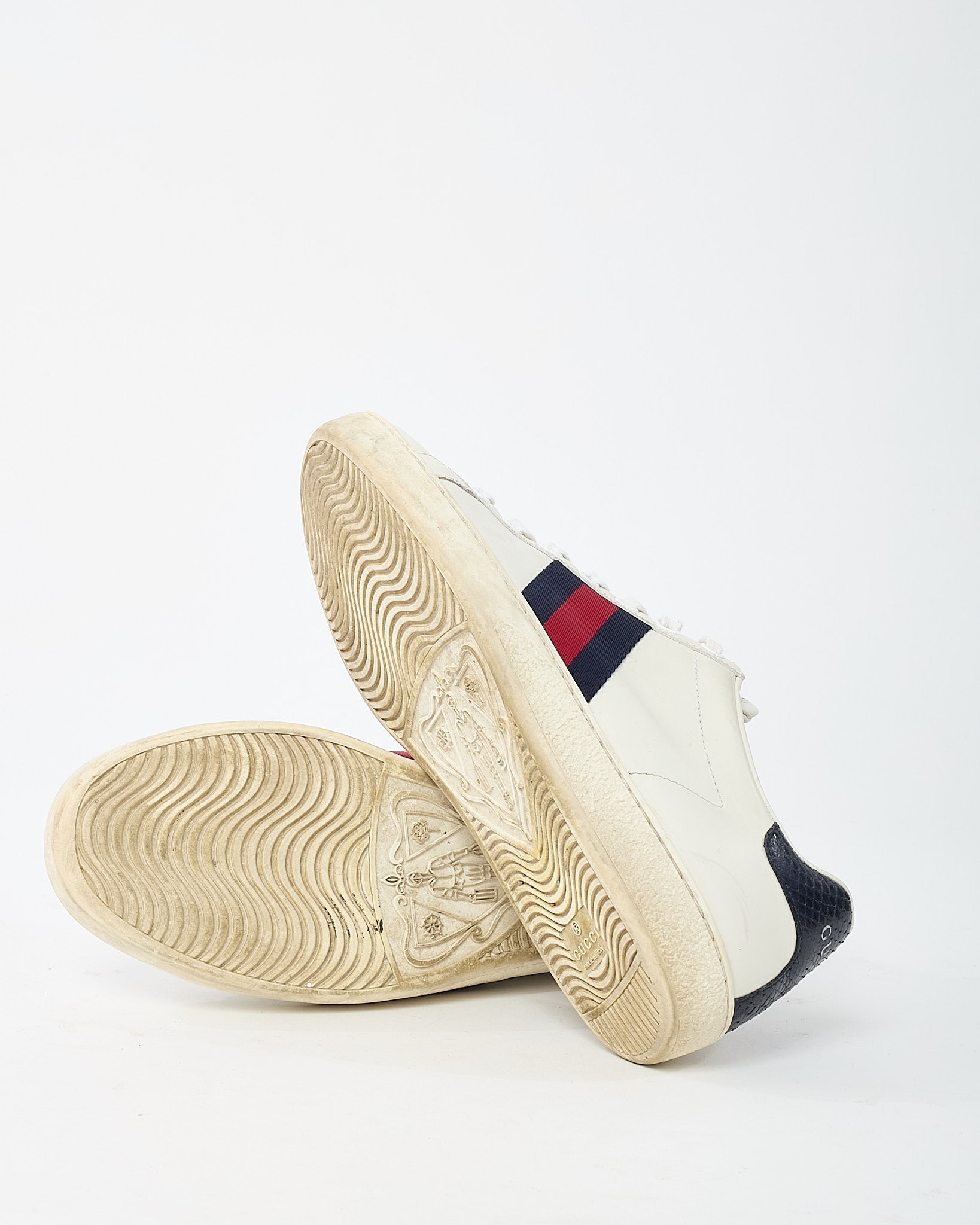 Gucci White Leather Green/Red Web Ace Sneakers - 36.5
