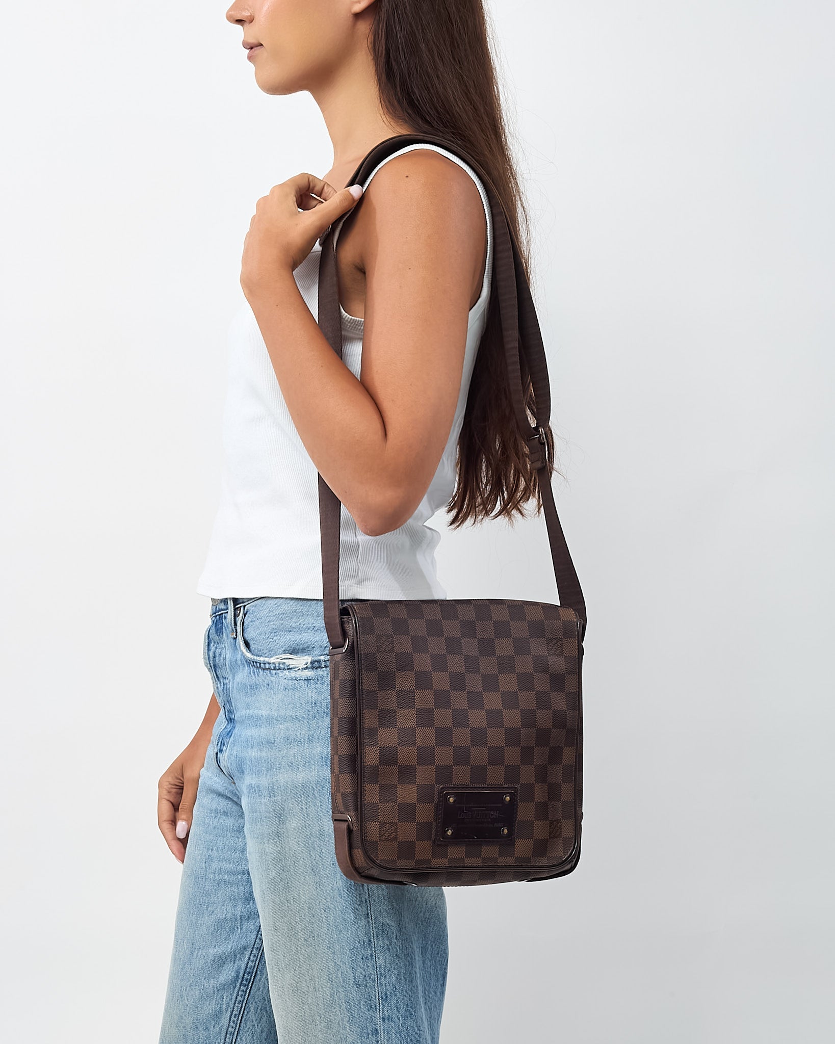 Louis Vuitton Brown Damier Ebene Coated Canvas Brooklyn PM Crossbody Bag