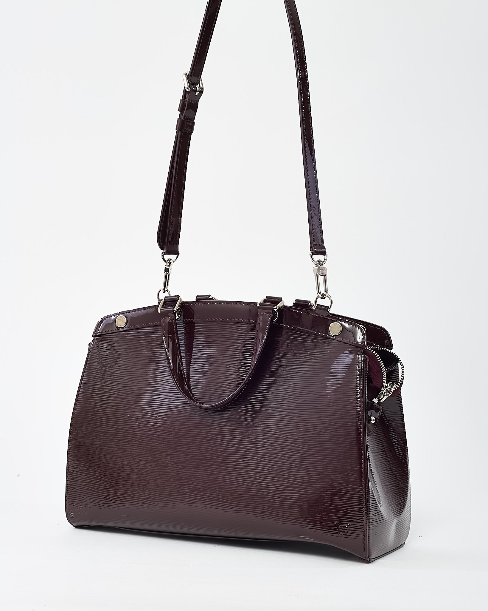 Louis Vuitton Purple Prune Shiny Epi Leather Brea MM Tote with Strap